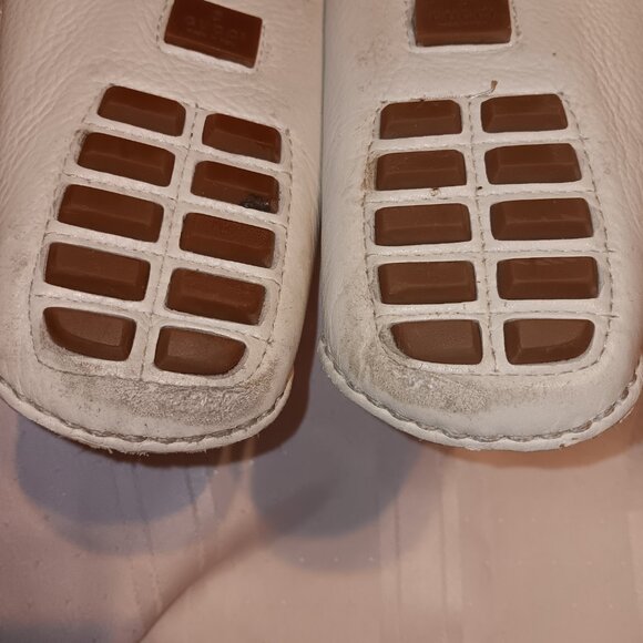 GUCCI Authentic Bamboo Horse Bit Ivory White Leather Slip On Loafers Women’s 7 - Picture 6 of 8